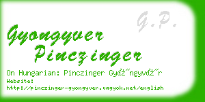 gyongyver pinczinger business card